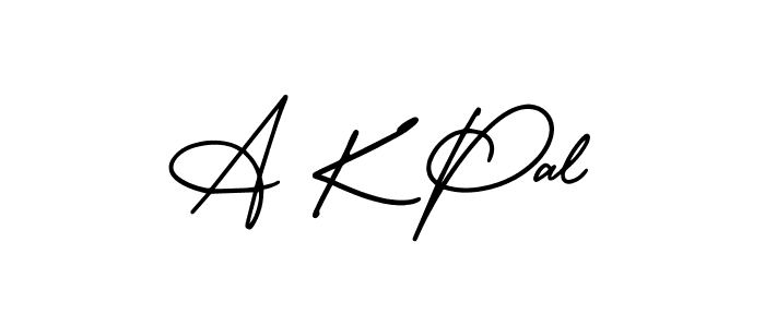 Make a beautiful signature design for name A K Pal. With this signature (AmerikaSignatureDemo-Regular) style, you can create a handwritten signature for free. A K Pal signature style 3 images and pictures png