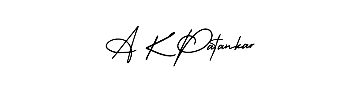 You should practise on your own different ways (AmerikaSignatureDemo-Regular) to write your name (A K Patankar) in signature. don't let someone else do it for you. A K Patankar signature style 3 images and pictures png