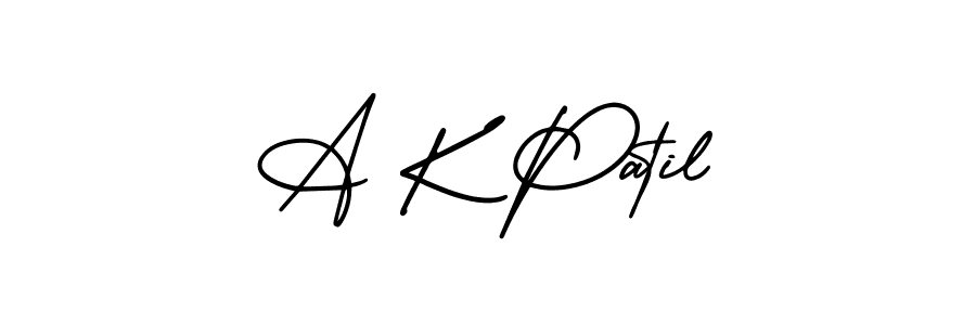 You should practise on your own different ways (AmerikaSignatureDemo-Regular) to write your name (A K Patil) in signature. don't let someone else do it for you. A K Patil signature style 3 images and pictures png
