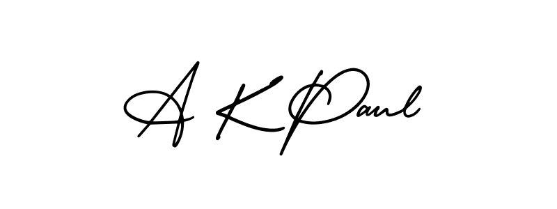 The best way (AmerikaSignatureDemo-Regular) to make a short signature is to pick only two or three words in your name. The name A K Paul include a total of six letters. For converting this name. A K Paul signature style 3 images and pictures png