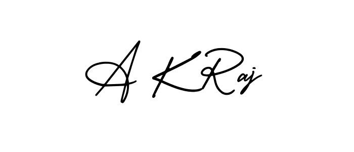You should practise on your own different ways (AmerikaSignatureDemo-Regular) to write your name (A K Raj) in signature. don't let someone else do it for you. A K Raj signature style 3 images and pictures png