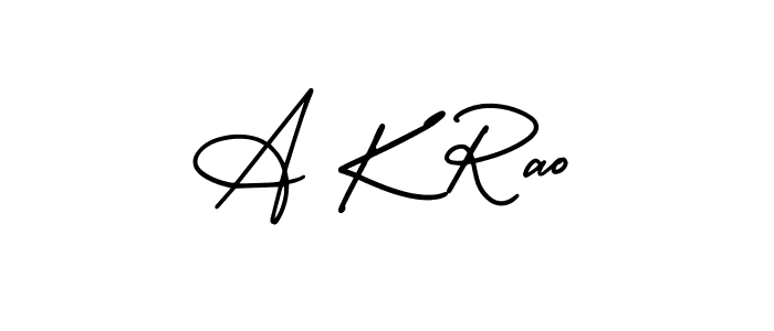You should practise on your own different ways (AmerikaSignatureDemo-Regular) to write your name (A K Rao) in signature. don't let someone else do it for you. A K Rao signature style 3 images and pictures png