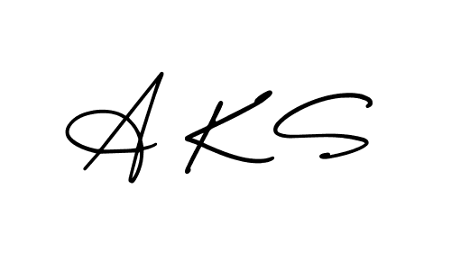 Design your own signature with our free online signature maker. With this signature software, you can create a handwritten (AmerikaSignatureDemo-Regular) signature for name A K S. A K S signature style 3 images and pictures png