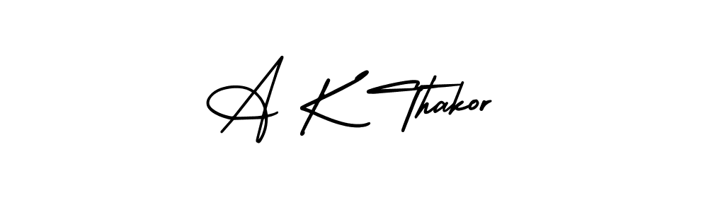 How to make A K Thakor signature? AmerikaSignatureDemo-Regular is a professional autograph style. Create handwritten signature for A K Thakor name. A K Thakor signature style 3 images and pictures png