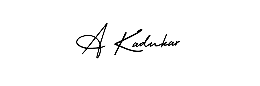 Design your own signature with our free online signature maker. With this signature software, you can create a handwritten (AmerikaSignatureDemo-Regular) signature for name A Kadukar. A Kadukar signature style 3 images and pictures png