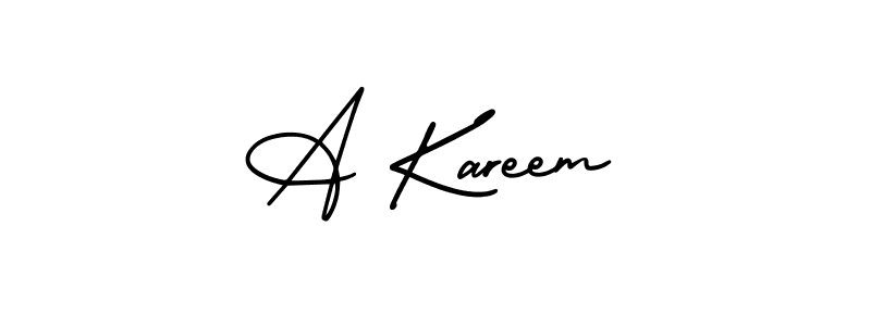 Make a beautiful signature design for name A Kareem. With this signature (AmerikaSignatureDemo-Regular) style, you can create a handwritten signature for free. A Kareem signature style 3 images and pictures png