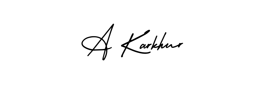 Similarly AmerikaSignatureDemo-Regular is the best handwritten signature design. Signature creator online .You can use it as an online autograph creator for name A Karkhur. A Karkhur signature style 3 images and pictures png