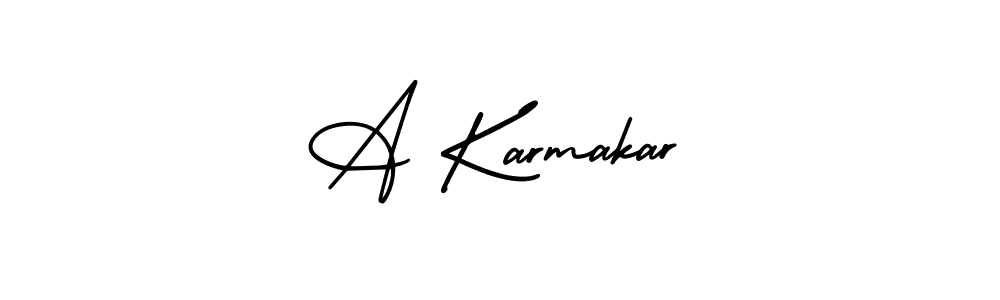 The best way (AmerikaSignatureDemo-Regular) to make a short signature is to pick only two or three words in your name. The name A Karmakar include a total of six letters. For converting this name. A Karmakar signature style 3 images and pictures png