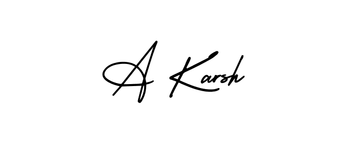 How to make A Karsh name signature. Use AmerikaSignatureDemo-Regular style for creating short signs online. This is the latest handwritten sign. A Karsh signature style 3 images and pictures png