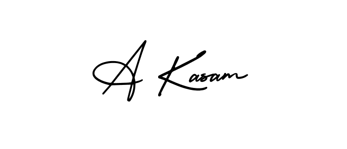 A Kasam stylish signature style. Best Handwritten Sign (AmerikaSignatureDemo-Regular) for my name. Handwritten Signature Collection Ideas for my name A Kasam. A Kasam signature style 3 images and pictures png
