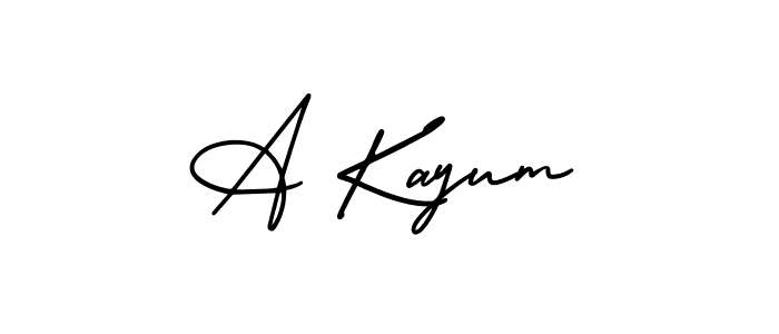 Design your own signature with our free online signature maker. With this signature software, you can create a handwritten (AmerikaSignatureDemo-Regular) signature for name A Kayum. A Kayum signature style 3 images and pictures png