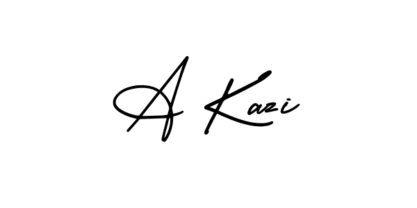 Design your own signature with our free online signature maker. With this signature software, you can create a handwritten (AmerikaSignatureDemo-Regular) signature for name A Kazi. A Kazi signature style 3 images and pictures png