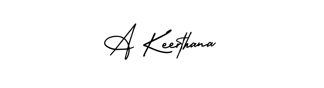 How to make A Keerthana name signature. Use AmerikaSignatureDemo-Regular style for creating short signs online. This is the latest handwritten sign. A Keerthana signature style 3 images and pictures png