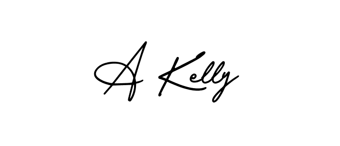 Make a beautiful signature design for name A Kelly. With this signature (AmerikaSignatureDemo-Regular) style, you can create a handwritten signature for free. A Kelly signature style 3 images and pictures png