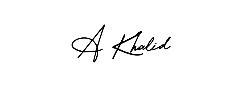 How to Draw A Khalid signature style? AmerikaSignatureDemo-Regular is a latest design signature styles for name A Khalid. A Khalid signature style 3 images and pictures png