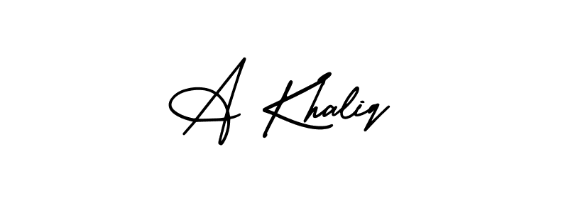 The best way (AmerikaSignatureDemo-Regular) to make a short signature is to pick only two or three words in your name. The name A Khaliq include a total of six letters. For converting this name. A Khaliq signature style 3 images and pictures png