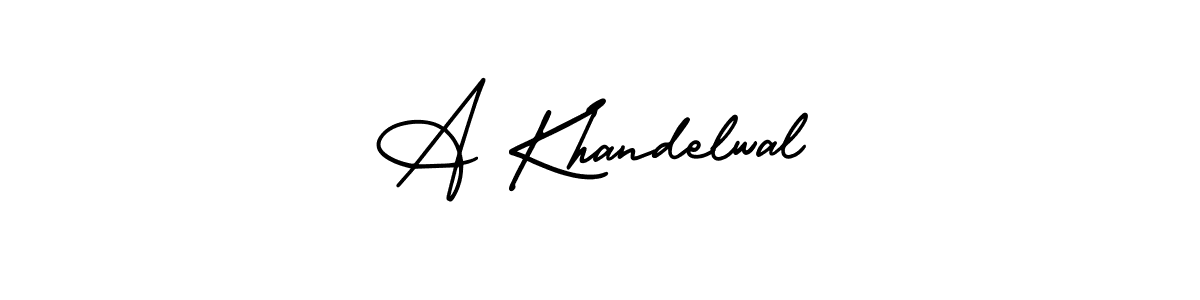 How to make A Khandelwal name signature. Use AmerikaSignatureDemo-Regular style for creating short signs online. This is the latest handwritten sign. A Khandelwal signature style 3 images and pictures png