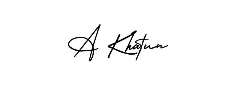 It looks lik you need a new signature style for name A Khatun. Design unique handwritten (AmerikaSignatureDemo-Regular) signature with our free signature maker in just a few clicks. A Khatun signature style 3 images and pictures png