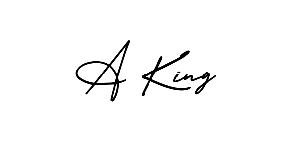 Make a beautiful signature design for name A King. With this signature (AmerikaSignatureDemo-Regular) style, you can create a handwritten signature for free. A King signature style 3 images and pictures png