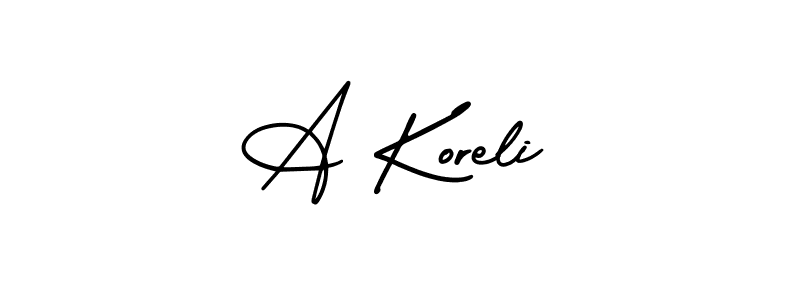 Check out images of Autograph of A Koreli name. Actor A Koreli Signature Style. AmerikaSignatureDemo-Regular is a professional sign style online. A Koreli signature style 3 images and pictures png