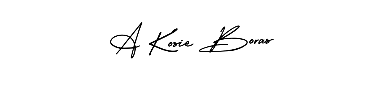 Make a beautiful signature design for name A Kosie Boras. With this signature (AmerikaSignatureDemo-Regular) style, you can create a handwritten signature for free. A Kosie Boras signature style 3 images and pictures png