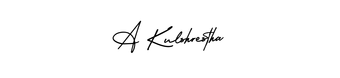 The best way (AmerikaSignatureDemo-Regular) to make a short signature is to pick only two or three words in your name. The name A Kulshrestha include a total of six letters. For converting this name. A Kulshrestha signature style 3 images and pictures png