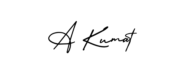 Create a beautiful signature design for name A Kumat. With this signature (AmerikaSignatureDemo-Regular) fonts, you can make a handwritten signature for free. A Kumat signature style 3 images and pictures png