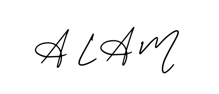 Make a beautiful signature design for name A L A M. With this signature (AmerikaSignatureDemo-Regular) style, you can create a handwritten signature for free. A L A M signature style 3 images and pictures png