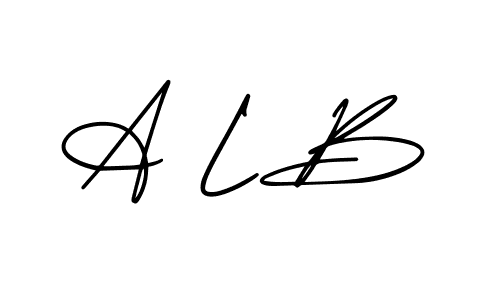 How to make A L B name signature. Use AmerikaSignatureDemo-Regular style for creating short signs online. This is the latest handwritten sign. A L B signature style 3 images and pictures png