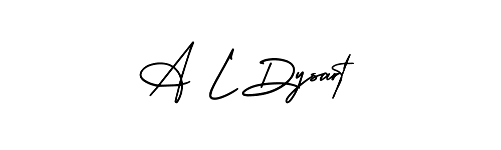 This is the best signature style for the A L Dysart name. Also you like these signature font (AmerikaSignatureDemo-Regular). Mix name signature. A L Dysart signature style 3 images and pictures png