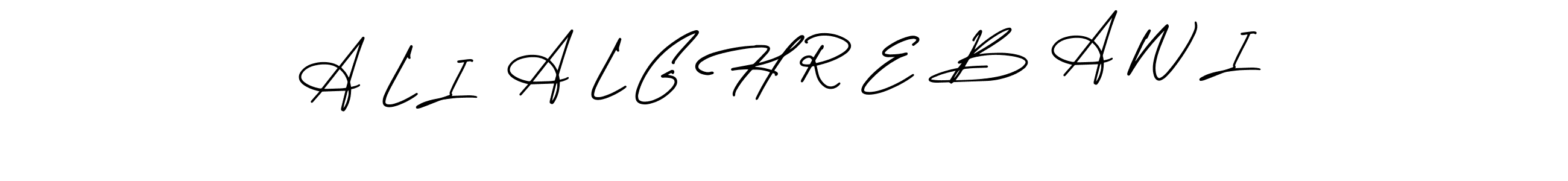Use a signature maker to create a handwritten signature online. With this signature software, you can design (AmerikaSignatureDemo-Regular) your own signature for name A L I  A L G H R E B A W I. A L I  A L G H R E B A W I signature style 3 images and pictures png