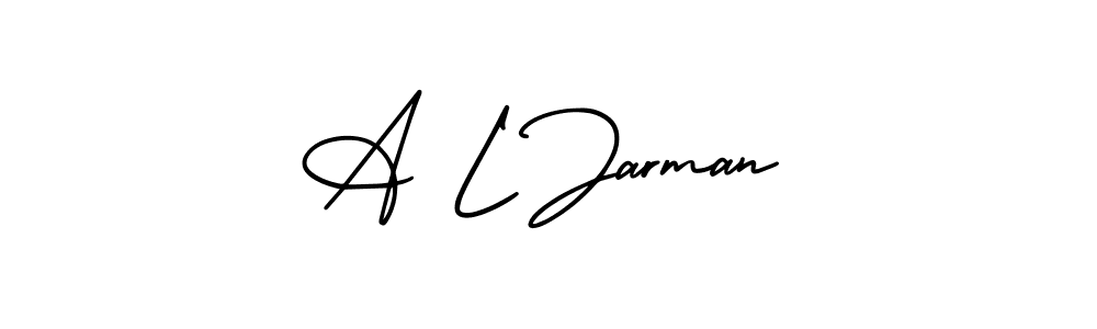 AmerikaSignatureDemo-Regular is a professional signature style that is perfect for those who want to add a touch of class to their signature. It is also a great choice for those who want to make their signature more unique. Get A L Jarman name to fancy signature for free. A L Jarman signature style 3 images and pictures png