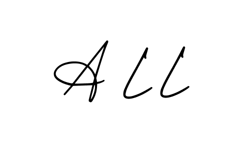 A L L stylish signature style. Best Handwritten Sign (AmerikaSignatureDemo-Regular) for my name. Handwritten Signature Collection Ideas for my name A L L. A L L signature style 3 images and pictures png