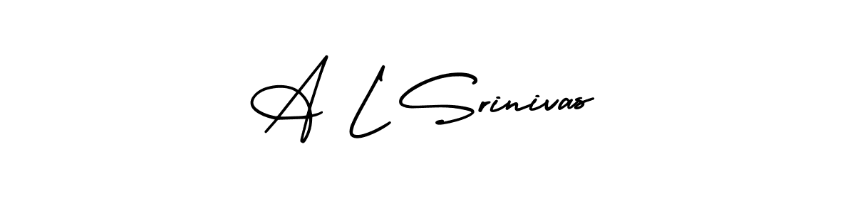 The best way (AmerikaSignatureDemo-Regular) to make a short signature is to pick only two or three words in your name. The name A L Srinivas include a total of six letters. For converting this name. A L Srinivas signature style 3 images and pictures png