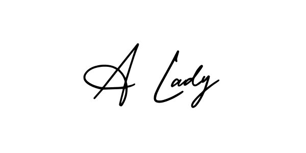 How to make A Lady name signature. Use AmerikaSignatureDemo-Regular style for creating short signs online. This is the latest handwritten sign. A Lady signature style 3 images and pictures png