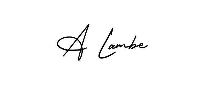 How to make A Lambe name signature. Use AmerikaSignatureDemo-Regular style for creating short signs online. This is the latest handwritten sign. A Lambe signature style 3 images and pictures png