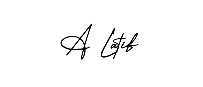 A Latif stylish signature style. Best Handwritten Sign (AmerikaSignatureDemo-Regular) for my name. Handwritten Signature Collection Ideas for my name A Latif. A Latif signature style 3 images and pictures png