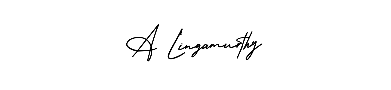 How to make A Lingamurthy name signature. Use AmerikaSignatureDemo-Regular style for creating short signs online. This is the latest handwritten sign. A Lingamurthy signature style 3 images and pictures png