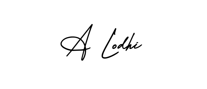 You should practise on your own different ways (AmerikaSignatureDemo-Regular) to write your name (A Lodhi) in signature. don't let someone else do it for you. A Lodhi signature style 3 images and pictures png