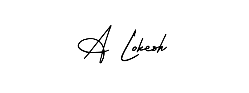 How to make A Lokesh name signature. Use AmerikaSignatureDemo-Regular style for creating short signs online. This is the latest handwritten sign. A Lokesh signature style 3 images and pictures png