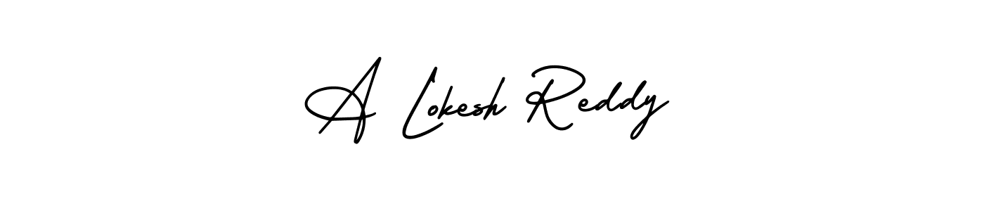 Use a signature maker to create a handwritten signature online. With this signature software, you can design (AmerikaSignatureDemo-Regular) your own signature for name A Lokesh Reddy. A Lokesh Reddy signature style 3 images and pictures png