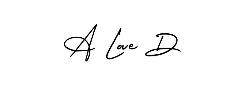 Similarly AmerikaSignatureDemo-Regular is the best handwritten signature design. Signature creator online .You can use it as an online autograph creator for name A Love D. A Love D signature style 3 images and pictures png