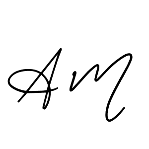 The best way (AmerikaSignatureDemo-Regular) to make a short signature is to pick only two or three words in your name. The name A M include a total of six letters. For converting this name. A M signature style 3 images and pictures png