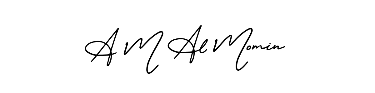 Use a signature maker to create a handwritten signature online. With this signature software, you can design (AmerikaSignatureDemo-Regular) your own signature for name A M Al Momin. A M Al Momin signature style 3 images and pictures png