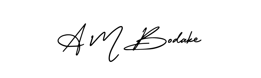 if you are searching for the best signature style for your name A M Bodake. so please give up your signature search. here we have designed multiple signature styles  using AmerikaSignatureDemo-Regular. A M Bodake signature style 3 images and pictures png