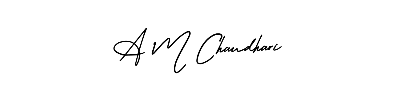 Use a signature maker to create a handwritten signature online. With this signature software, you can design (AmerikaSignatureDemo-Regular) your own signature for name A M Chaudhari. A M Chaudhari signature style 3 images and pictures png