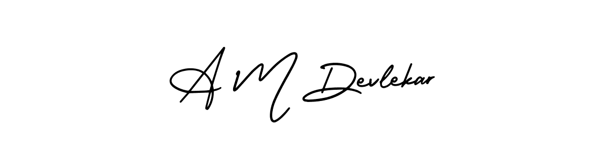 AmerikaSignatureDemo-Regular is a professional signature style that is perfect for those who want to add a touch of class to their signature. It is also a great choice for those who want to make their signature more unique. Get A M Devlekar name to fancy signature for free. A M Devlekar signature style 3 images and pictures png