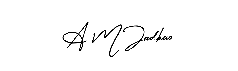 Similarly AmerikaSignatureDemo-Regular is the best handwritten signature design. Signature creator online .You can use it as an online autograph creator for name A M Jadhao. A M Jadhao signature style 3 images and pictures png