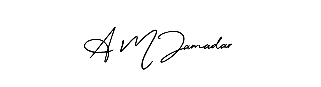 How to Draw A M Jamadar signature style? AmerikaSignatureDemo-Regular is a latest design signature styles for name A M Jamadar. A M Jamadar signature style 3 images and pictures png