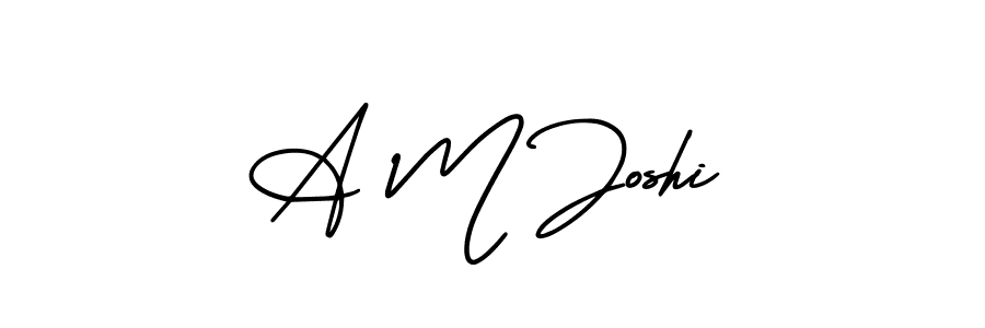 The best way (AmerikaSignatureDemo-Regular) to make a short signature is to pick only two or three words in your name. The name A M Joshi include a total of six letters. For converting this name. A M Joshi signature style 3 images and pictures png